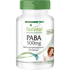 독일영양제 Fairvital PABA 500mg 고용량 파라아미노벤조산 비타민 B10 채식주의자