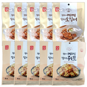 기타 한진식품 철판에 메메 잘구운 오징어 37g 5개 + 쥐포 48g, 5세트, 85g