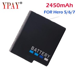 고프로 히어로 7 6 5 용 AHDBT-501 배터리 블랙 스포츠 캠 액션 카메라 액세서리 2450mAh