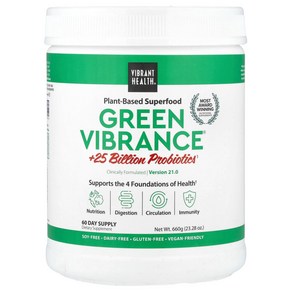 Vibant Health 프라이언트헬스 Geen Vibance +250억 프로바이오틱스 버전 19.1 675.6g(23.83oz), 1개, 675.6g