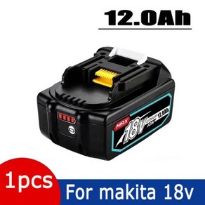 충전기 포함 충전식 리튬 이온 배터리 18v 배터리 BL1860 BL1850 BL1880 BL1860B LXT400 18V 12000mAh 8Ah, 1개