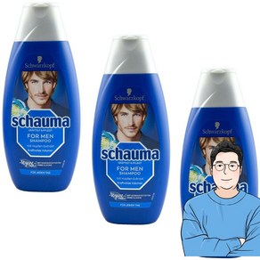 Schauma 샤우마 맨즈 헤어 샴푸 남성용 250ml 3개