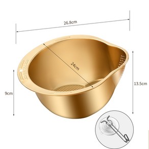 304 스텐 쌀 씻는 볼 다용도 믹싱볼 쌀 씻는 볼 쌀씻는도구, 열로, 1개