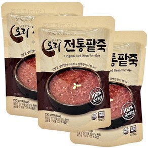 토리식품 구수한 토종팥 전통 팥죽 100% 국산팥 옛날 동지팥죽 간편죽, 3개, 230g