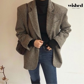 위시드 데일리 체크 벨티드 하프 코트 WIADCT009