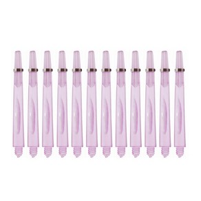 12pcs 명확한 플라스틱 다트 샤프트 스탠스가없는 강철 고리가있는 2BA 4.5mm 나사 나사산 다트 샤프트 교체 다트 스템, 보라, 35mm