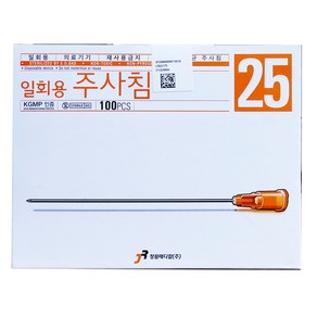 정림 일회용 주사침(장침) 25g x 60mm 100개입 롱니들, 1개