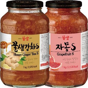 꽃샘 꿀생강차S 1kg+자몽차S 1kg, 1kg, 1개