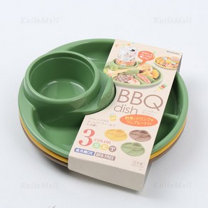 이노마타 BBQ접시 3P세트/안주접시/안주그릇/쟁반/안주쟁반/나눔접시/캠핑용접시, 3P, 1개