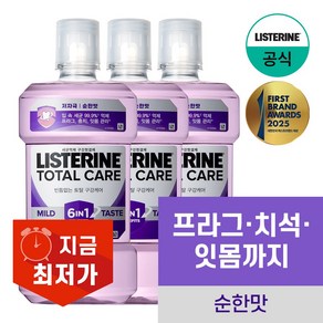 리스테린 토탈케어 마일드 구강청결제, 1L, 3개