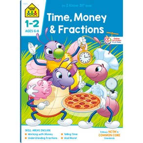 (영문도서) School Zone Time Money & Factions Gades 1-2 Wokbook Papeback, English, 9781589473256