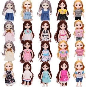 20세트 15.2cm(6인치) 첼시 인형 의류 액세서리 드레스 15개 의상 용 크리스마스 생일 선물