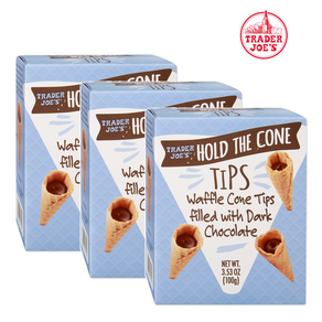 [Tade Joe's] [2+1] 트레이더조 월드콘 꼬다리 다크 초콜릿 초콜렛 와플 콘 100g 3개 Hold The Cone Tips