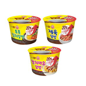 오뚜기 컵밥 톡톡참육 실쏙팩 톡톡김치알밥 4p + 참치마요덮밥 4p + 제육덮밥 4p 세트