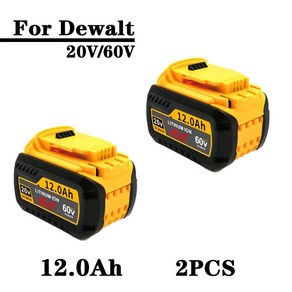 호환 Dewalt 플렉스볼트용 배터리 DCB609 DCB547-XJ DCB200 DCB201 DCB609 DCB182DCB204 20V 60V 맥스 호환, 03 12.0Ah  2PCS