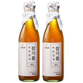 대현상회 저온압착 국산 참기름 2병 세트, 2개, 350ml