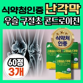 [식약청인증 프리미엄 난각막] 관절연골 난각막 보스웰리아 콘드로이친, 3개, 60회분