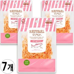 굿데이 네츄럴 스낵 고양이 간식 연어슬라이스, 30g, 7개