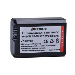 Batmax 2000mAh 소니 NPFW50 배터리 a37 7 7R II 7S a7S a7R a6000 a6400 NEX7 DSCRX10 ZVE10L, 04 1 battey, 1개