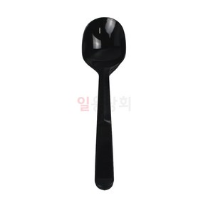 [ILYONG] 일회용 스푼 CI 146mm 완전 개별포장 낱개포장 2000개 검정 빙수 아이스크림, 1개