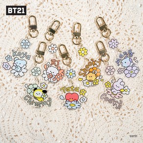 BT21 minini 미니니 Acrylic 아크릴키링 해피플라워 키홀더 캐릭터키링 굿즈