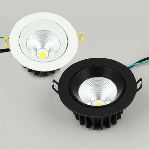 LED 다운라이트 차밍 3인치 화이트 8W COB 일체형 회전 매립등 할로겐 매입등기구, 1개, 차밍3인치_블랙_전구색(노란빛)