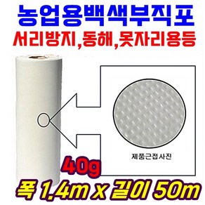 농자재-서리방지 부직포 40g 폭140cm 길이50m 백색 못자리 마늘 양파 월동 보온 냉해방지 UV첨가