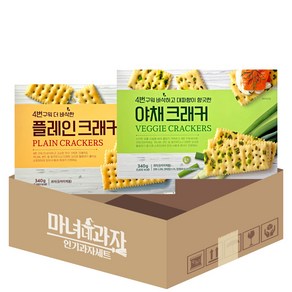 푸지안2종 플레인 크래커 + 야채 크래커, 340g, 1개