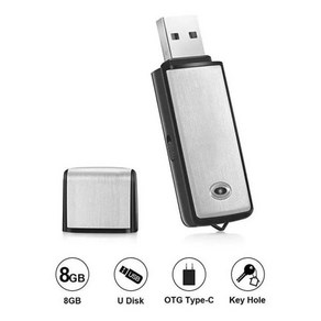 USB 플래시 드라이브 음성 녹음기 16GB 녹음 장치 8GB 전문 사운드 레코드 32GB 휴대용 디지털 오디오 녹음기, 01 4GB, 01 Black