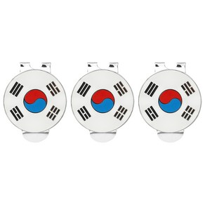 국가대표 태극기 자석 볼마커 3p, 화이트, 3개