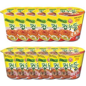 오뚜기 컵누들 매콤한맛x6 + 컵누들 로제맛x6, 1세트