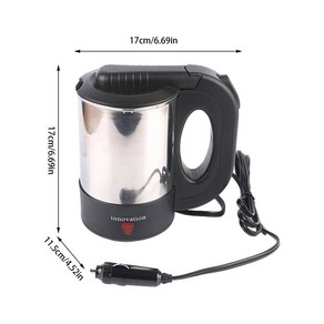 트럭 트럭용 스테인리스 스틸 전기 주전자 자동차 커피 머그잔 온수 물컵 냄비 500ML 12V 24V