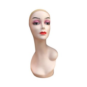 GHSHOP 여성 마네킹 머리 왼쪽 어깨 여성 Manikin 가발 머리 가발 홀더 안경, 높이 48cm, PP, 스타일 B, 1개