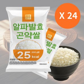 빼빼곤약 알파발효 곤약쌀 [취사 후 냉동보관 가능한 100g당 12.5kcal], 200g, 24개