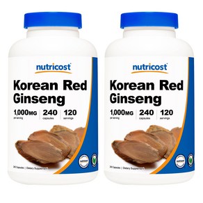 뉴트리코스트 코리안 레드 진셍 1000mg 캡슐 글루텐 프리, 240정, 2개