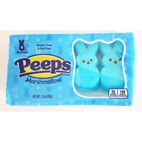 Peeps (1 Pack) Blue Mashmallow Bunnies Easte Bunny Candy Peeps (1팩) 블루 마시멜로 토끼 부활절 토끼 사탕 1.5온스/42, 1개, 42g