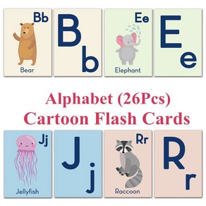 엄마랑 영어공부카드 전치사 번호 카드 게임 몬테소리 유아 장난감, Alphabet, 1개