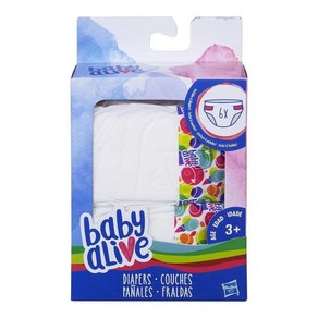 Baby Alive Hasbo Diapes Accessoy Pack Baby Alive Hasbo 기저귀 액세서리 팩, White, Pink, 1개