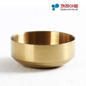 키친아트 금상첨화 티타늄코팅 스텐레스 이중 국대접 12cm, 골드, 1개