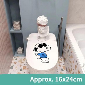 스누피 변기 스티커 욕실 뚜껑 장식 자체 접착 데칼 방수 매트 홈 데코 2243319, Snoopy 1