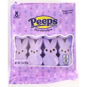 Peeps (1) Puple Mashmallow Bunny Easte Candy - G Peeps (1) 보라색 마시멜로 토끼 부활절 사탕 - 프리 - 3온스 / 85g, 1개