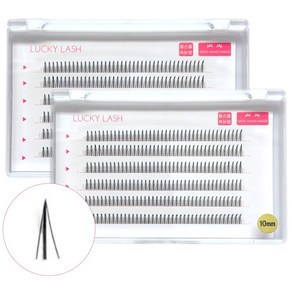 엘스몰 6줄속눈썹 가닥속눈썹 인조 연장 아이돌아이래쉬 A형 총480모, A형10mm × 2개(480모), 2개