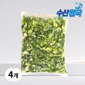 수산왕국 냉동 다진 대파 슬라이스, 4개, 1kg