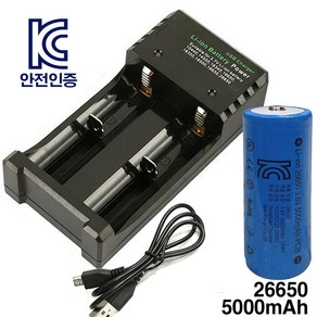 Stoe25 2구 충전기+2구 충전기+ 26650 5000mAh 3.6V 안전회로 3칩, 1개