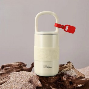 LONGGU 텀블러 휴대식 물병 스텐 316내병 400mL 텀블러, 화이트 유백색, 1개