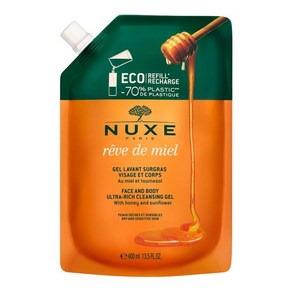 NUXE 프랑스 정품 눅스 레브 드 미엘 울트라 리치 클렌징 젤 에코 리필 400ml (FACE & BODY), 1개