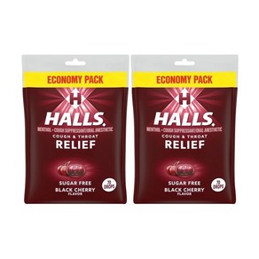 홀스 무설탕 캔디 블랙체리 Halls Sugar Free Candy 70 drops Black Cherry 2개