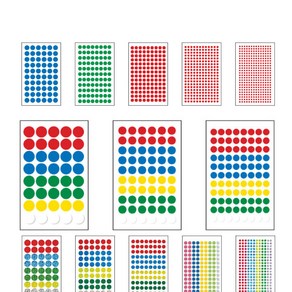 세모네모 견출지 원형스티커 17종 모음(선택구매), 10-303-3, 적색