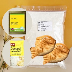 붕어빵 만들기 재료 세트 (붕어빵믹스 1kg+팥 1kg+슈크림 500g), 1개