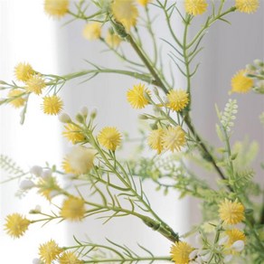 실크플라워 파스텔 안개꽃조화 가지 65cm, 옐로우(Yellow), 1개